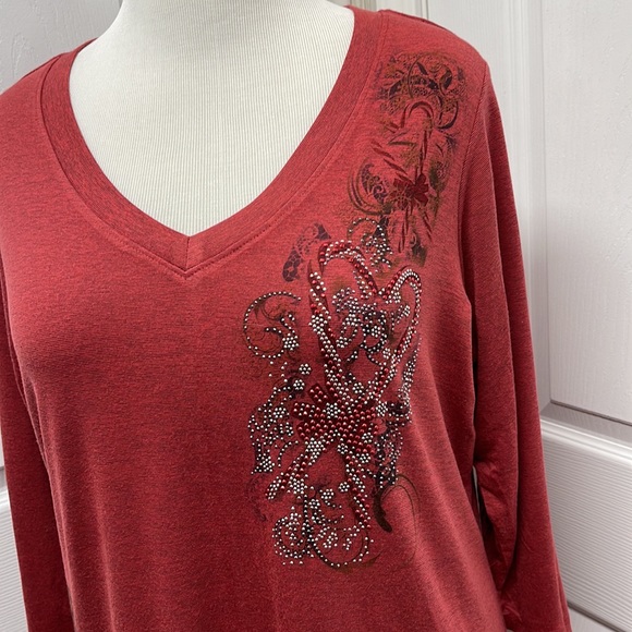 Avenue Embellished 3/4 Sleeve Tunic 18/20 - Picture 2 of 11